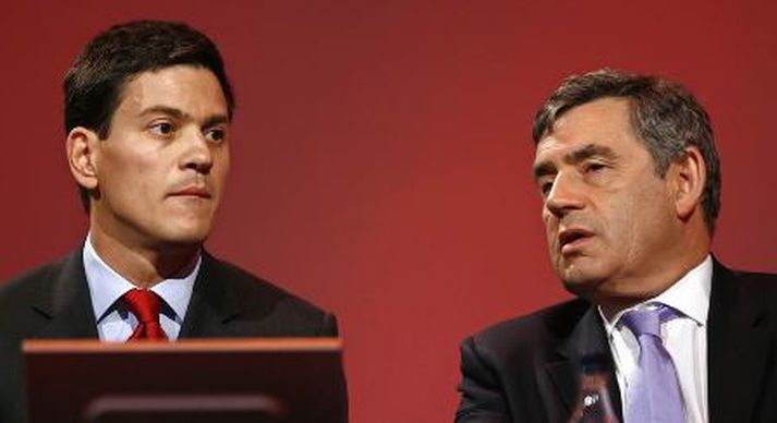 Miliband og Brown á landsfundi Verkamannaflokksins í september síðastliðnum. MYND/AFP