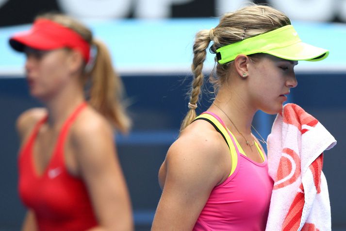 Eugenie Bouchard eftir tap í leik á móti Mariu Sharapovu.