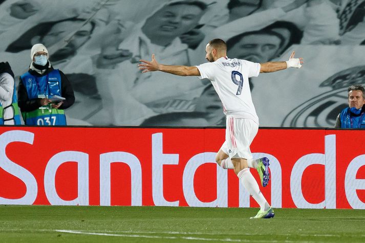 Benzema reyndist hetja Real Madrid í kvöld.