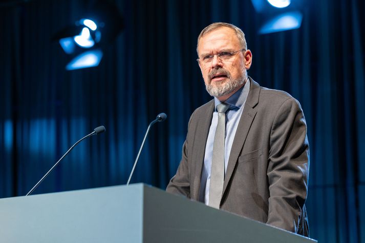 Daði Már Kristófersson, fjármála- og efnahagsráðherra, ávarpar fundinn.