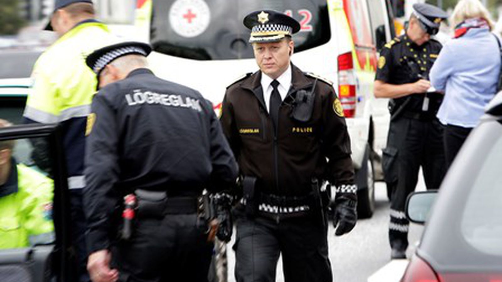 Lögreglustjórinn var fyrstur manna á vettvang - Vísir