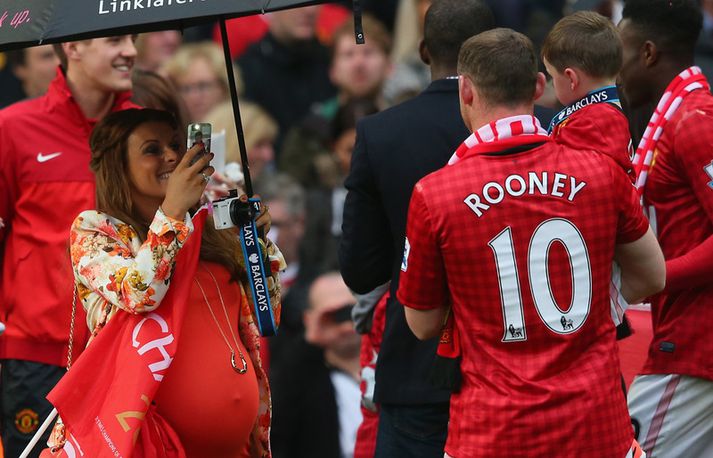 Wayne Rooney með fjölskyldunni.