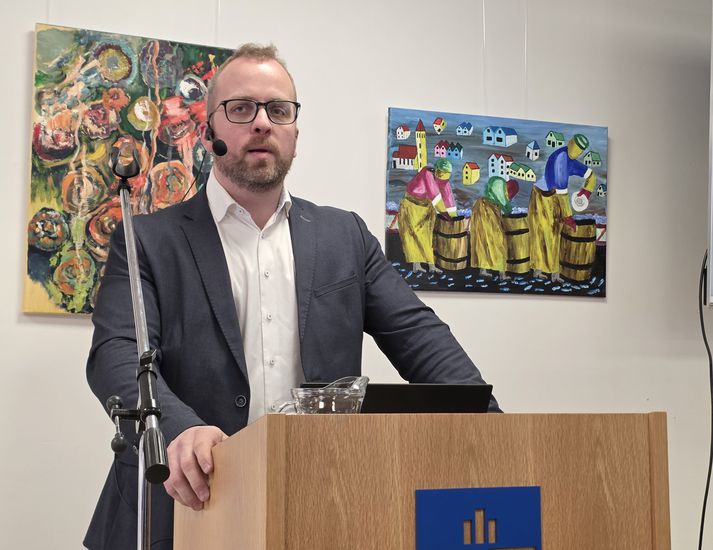 Trausti Hjálmarsson, formaður Bændasamtakanna á fundinum á Selfossi á fimmtudaginn.