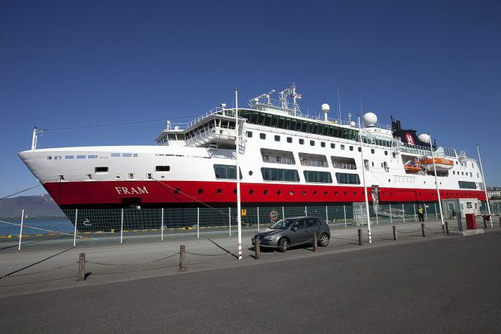 Heimskautaskipið Fram kom í Reykjavíkurhöfn. Fréttablaðið/Stefán