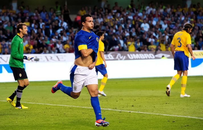 Damiao fagnar í landsleik.
