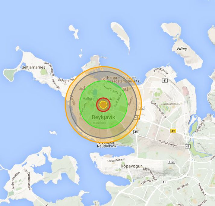 Stór hluti stjórnkerfis Íslands er staðsettur innan þessa svæðis.
