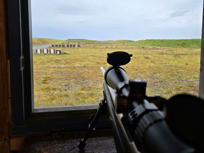 Frá skotsvæði Skotfélags Reykjavíkur á Álfsnesi.