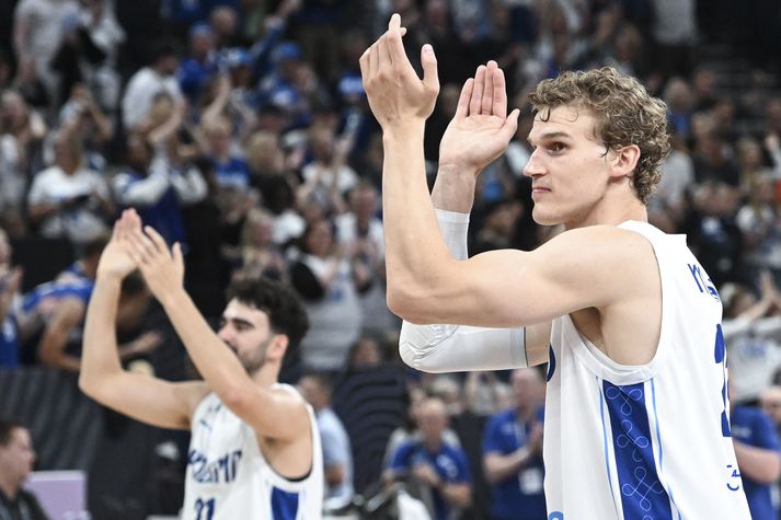 Lauri Markkanen var svakalegur í sigri Finna í kvöld.