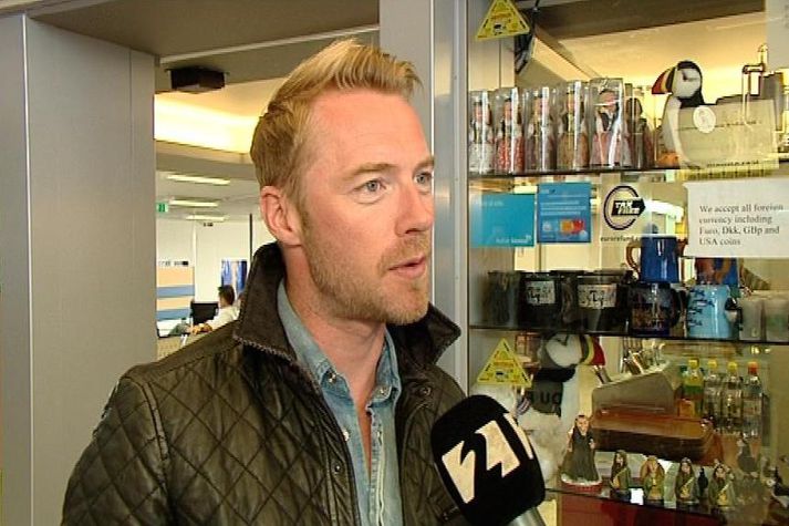 Ronan Keating á Reykjavíkurflugvelli í dag