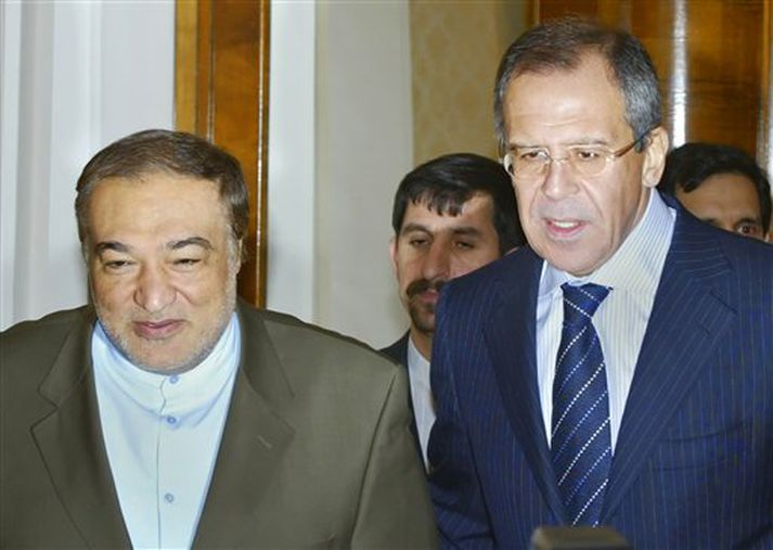 f.v. Mehdi Safari, utanríkisráðherra Írans, og Sergey Lavrov, utanríkisráðherra Rússlands.