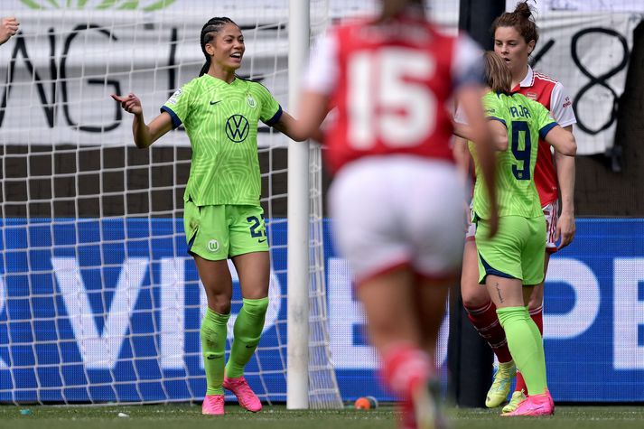 Sveindís Jane Jónsdóttir skoraði og lagði upp fyrir Wolfsburg í dag.