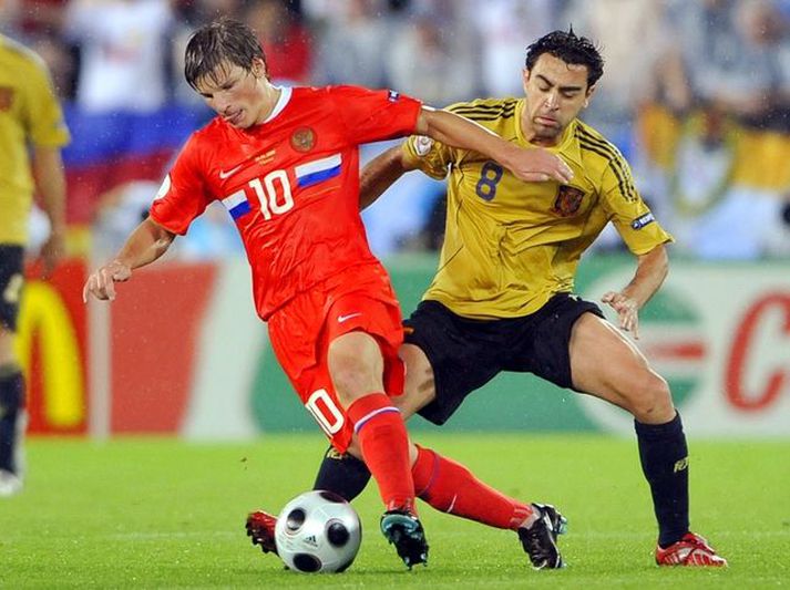 Andrey Arshavin í leik með landsliði Rússlands.
