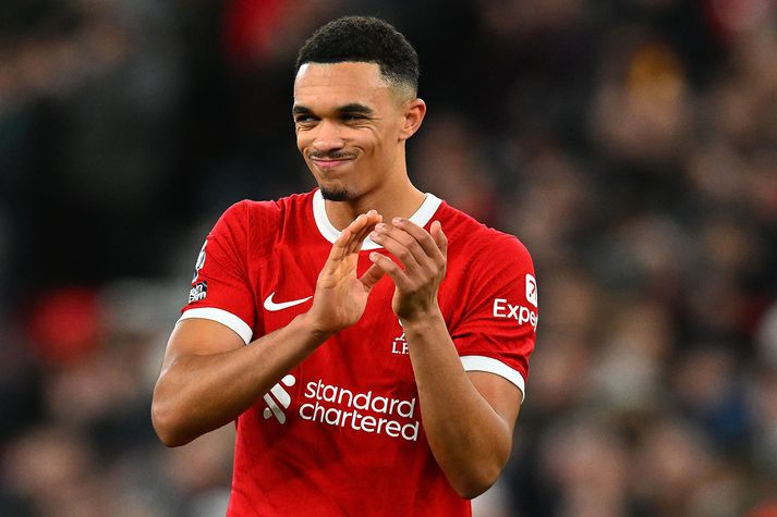 Trent Alexander-Arnold er meiddur á hné og spilar ekki með Liverpool á næstunni.