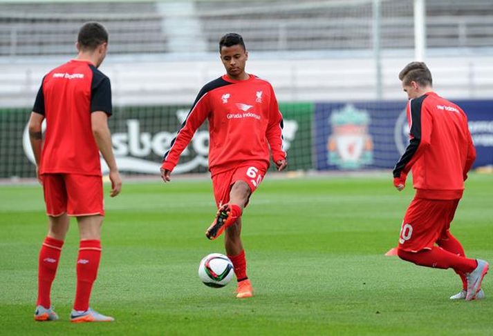 Allan á æfingu með Liverpool í vikunni.