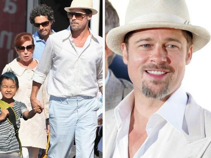 Brad Pitt klæddur í hvítt.