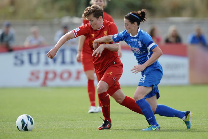 Katrín Ómarsdóttir í leik með Liverpool.