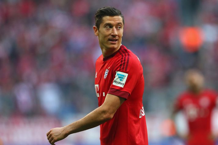 Robert Lewandowski skorar og skorar fyrir Bayern.