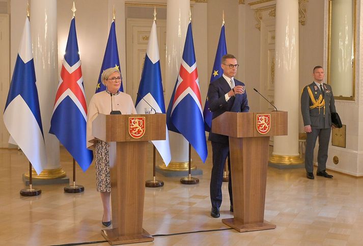 Halla Tómasdóttir forseti og Alexander Stubb Finnlandsforseti.