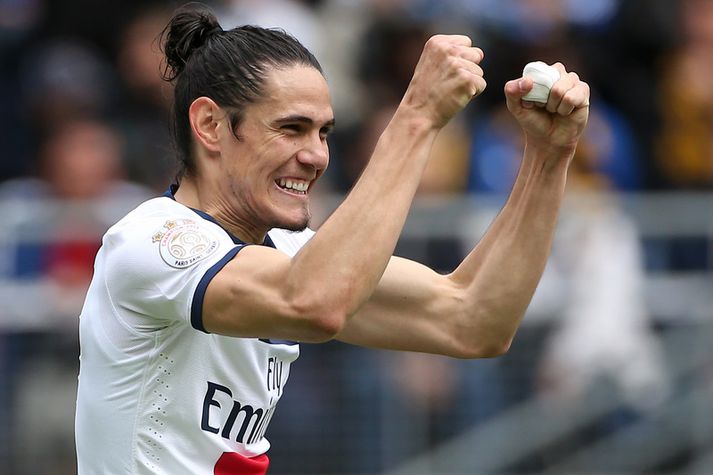 Edinson Cavani varð meistari á sínu fyrsta ári með PSG.