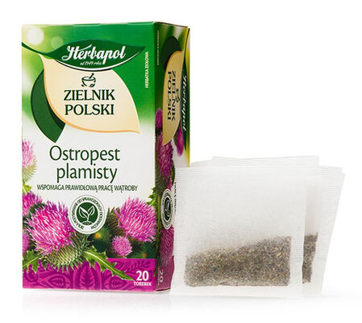 Umrætt te ber nafnið Ostropest plamisty herbatka ziołowa.