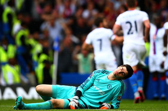 Courtois hefur þurft að sækja boltann full oft í netið á þessu tímabili.