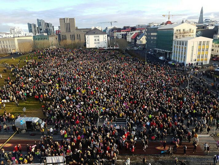 Mynd tekin á kvennafrídeginum árið 2018. 