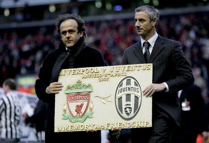 Michel Platini og Ian Rush spiluðu báðir leikinn og eru hér 20 árum síðar.