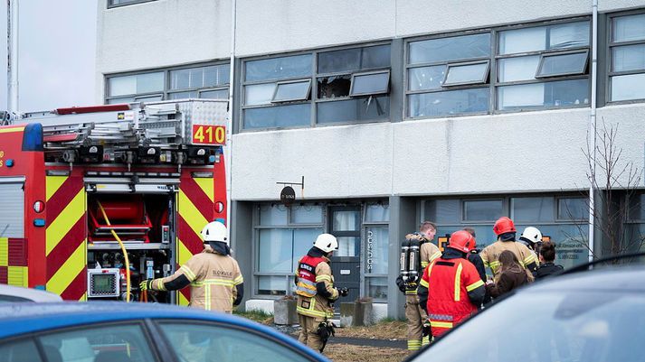 Herbergið sem eldurinn kom upp í var mjög illa farið.