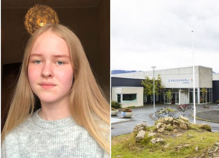 Hildur Ósk Ingvarsdóttir, nemandi í 10. bekk í Kelduskóla, er ekki sátt við áform borgaryfirvalda sem fela í sér að deild skólans í Korpu verði lokað.