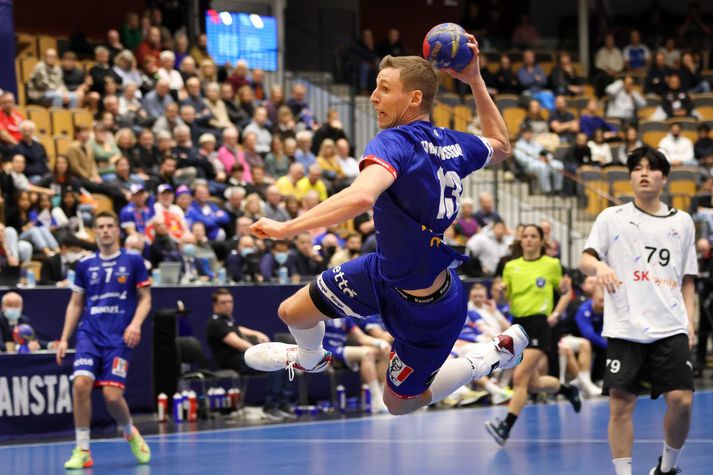 Ólafur Guðmundsson í leik með landsliðinu.