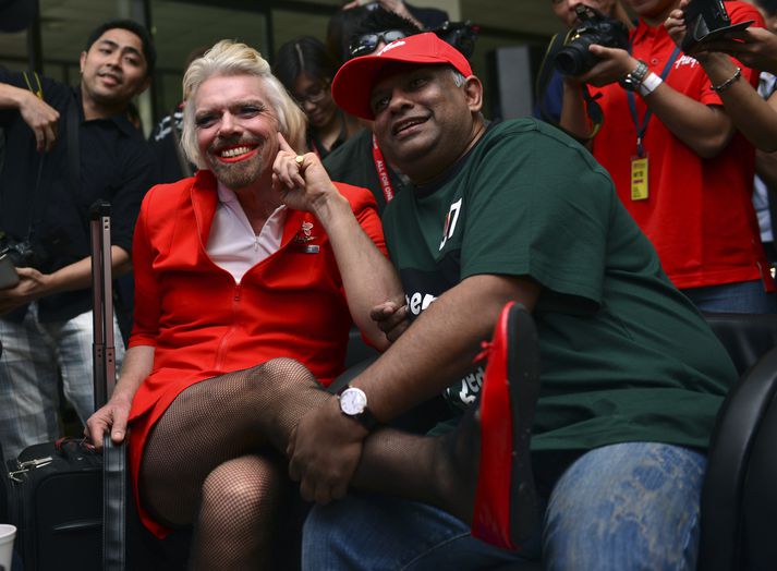 Branson og Fernandes eru mestu mátar þó Fernandes hafi ekki verið par hrifinn af frammistöðunni.