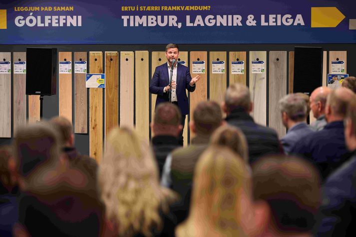 Sigurður B. Pálsson, forstjóri BYKO, ávarpaði gesti þegar fyrirtækið fagnaði nýlega þeim áfanga að framkvæmdum lauk vegna breytinga á uppsetningu verslunar fyrirtækisins á Selfossi.