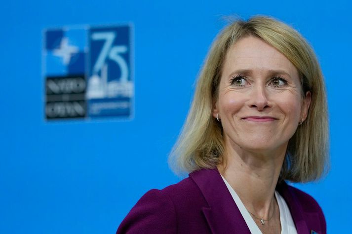 Kallas, 47 ára, var fyrsta konan til að verða forsætisráðherra Eistlands árið 2021.