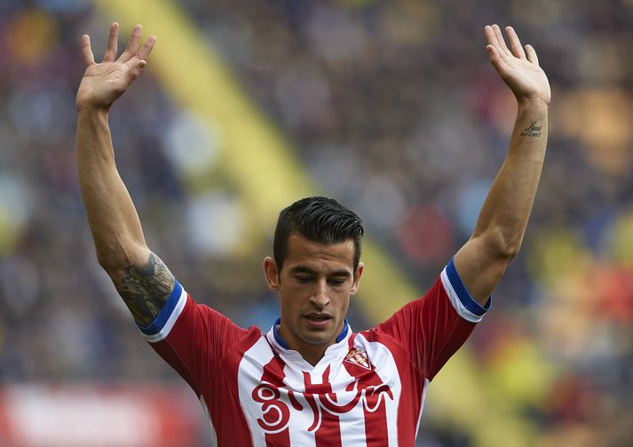 Hernandez í leik með Sporting Gijon.