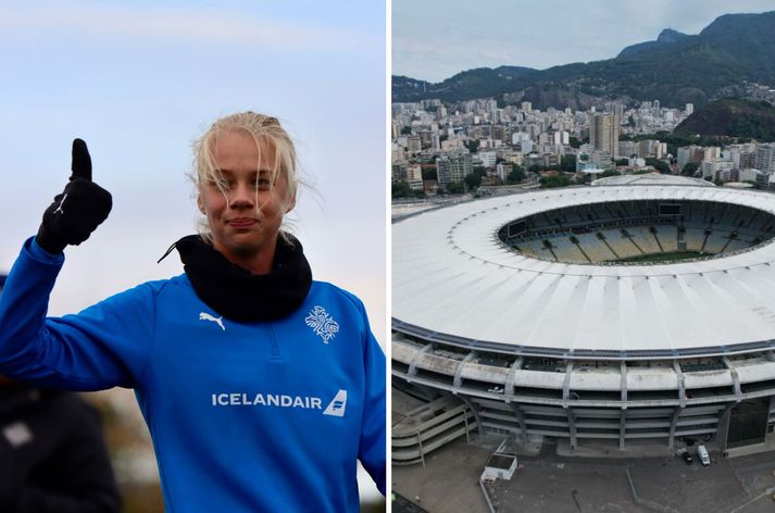 Katla Tryggvadóttir gæti orðið ein af fyrstu íslensku fótboltakonunum til að spila á HM. Mótið fer næst fram í Brasilíu og verður meðal annars spilað á hinum goðsagnakennda Maracana-leikvangi.