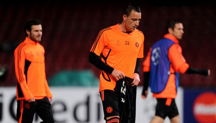 John Terry á æfingunni í gær.