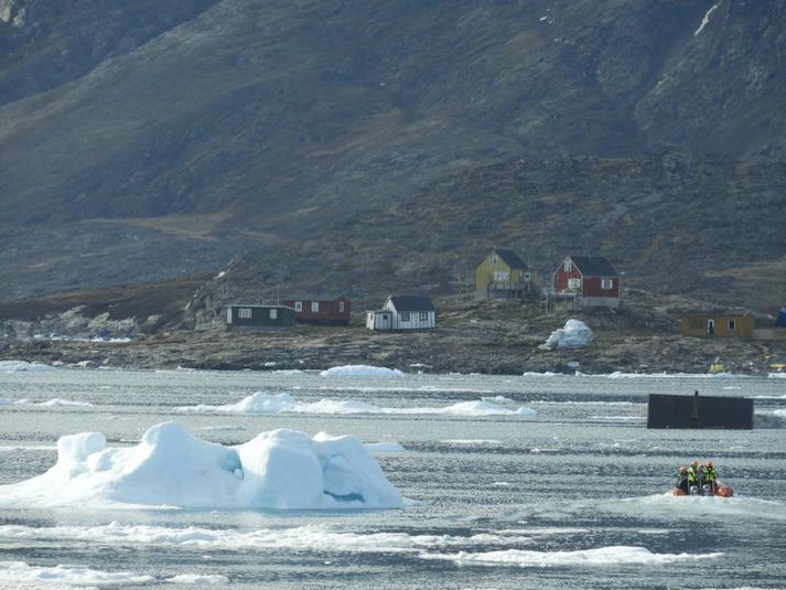 Þorpið Nuugaatsiaq sem varð verst úti í flóðbylgjunni 17. júní.