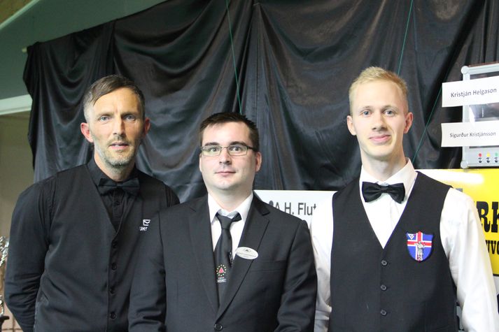Kristján og Sigurður Kristjánsson áttust við í úrslitaleik Íslandsmótsins í snóker í vor.