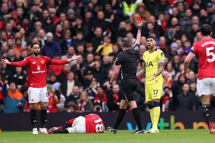 Cristian Romero mun missa af næstu fjórum leikjum Tottenham. 