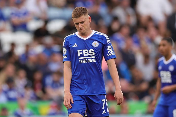 Harvey Barnes lék 34 leiki með Leicester sem féll niður um deild á síðustu leiktíð