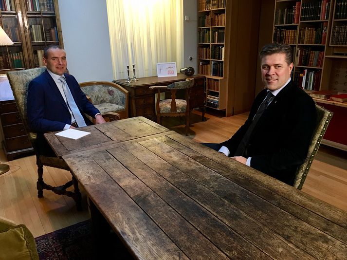 Guðni Th. Jóhannesson og Bjarni Benediktsson á mánudag.