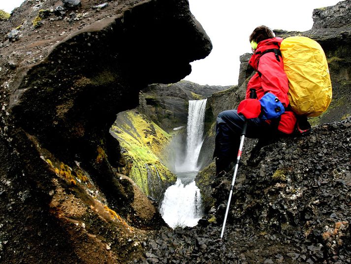 Pilturinn fannst í Þórsmörk í morgun, heill á húfi.