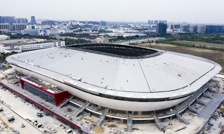 Pudong völlurinn í Sjanghæ var einn af þeim völlum sem átti að vera notaður á Asíumótinu.