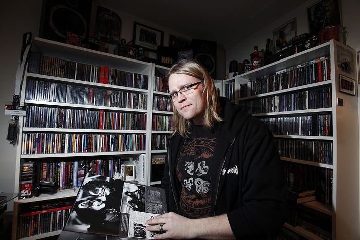 Þráinn Árni Baldvinsson, gítarleikari hljómsveitarinnar Skálmaldar. Mynd/Stefán