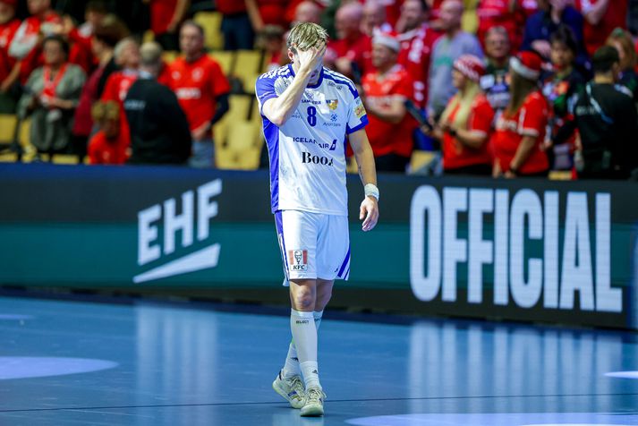 Bjarki Már Elísson var niðurlútur í leikslok.