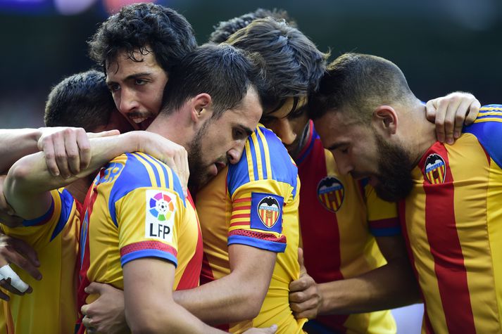 Leikmenn Valencia fagna marki.