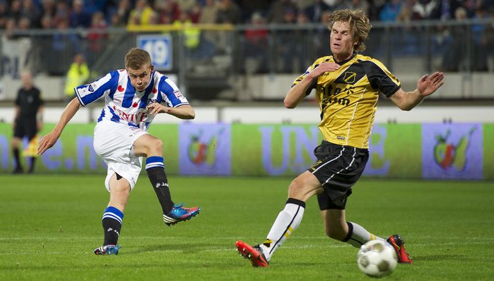 Alfreð í leiknum í kvöld.