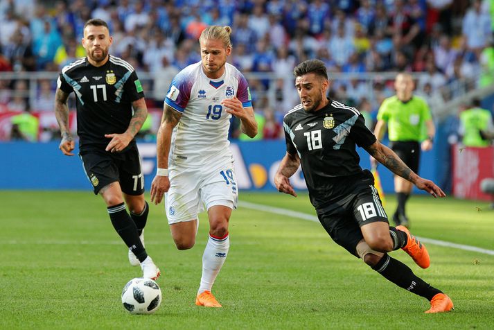 Rúrik Gíslason í leiknum fræga gegn Argentínu á HM 2018.