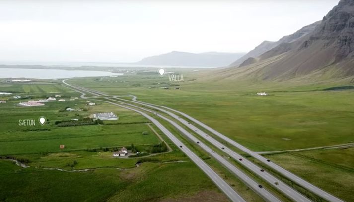 Skjáskot úr myndbandi Verkís, þar sem umræddur vegkafli er teiknaður upp.