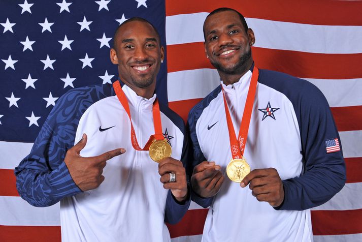 LeBron James og Kobe Bryant unnu saman Ólympíugull í Peking 2008.